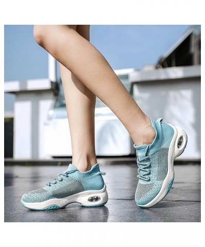 Women Sneakers Slip-On Walking Shoes Zip Up Canvas Sneaker Sneaker Slippers Blue $16.47 Athletic Shoes