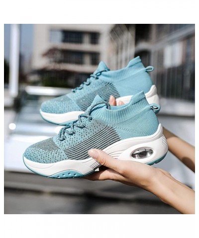 Women Sneakers Slip-On Walking Shoes Zip Up Canvas Sneaker Sneaker Slippers Blue $16.47 Athletic Shoes