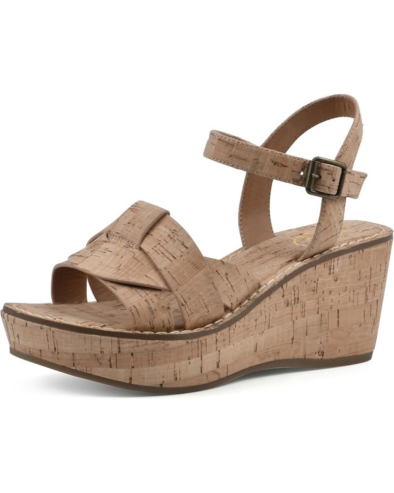 Women's Simple Wedge Sandal Cork/Natural $22.03 Sandals