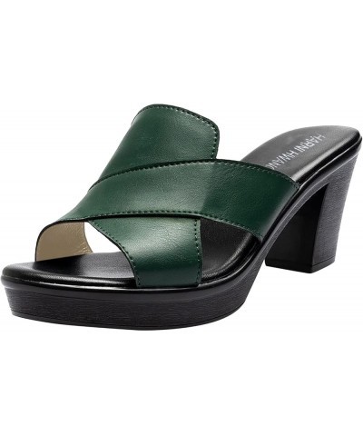 Womens Ladies Fashion Vintage Hollow Out Buckle Strap Squared Toe Sandals Shoes Z 04-green $12.89 Sandals