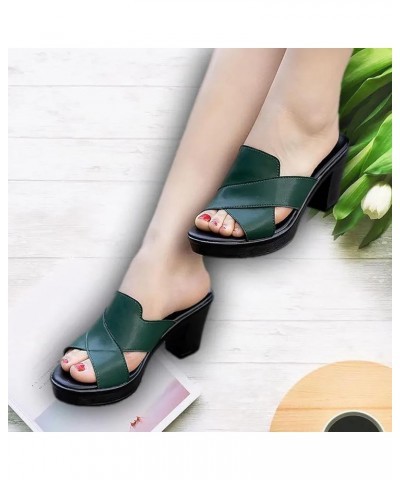 Womens Ladies Fashion Vintage Hollow Out Buckle Strap Squared Toe Sandals Shoes Z 04-green $12.89 Sandals