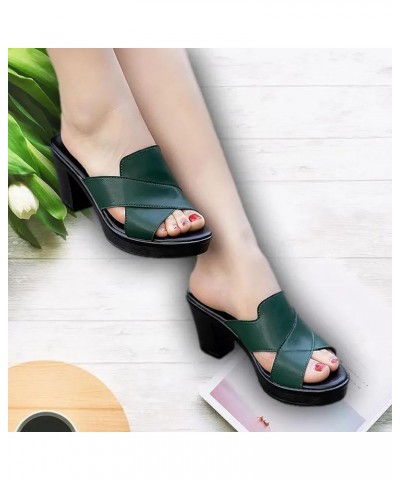 Womens Ladies Fashion Vintage Hollow Out Buckle Strap Squared Toe Sandals Shoes Z 04-green $12.89 Sandals