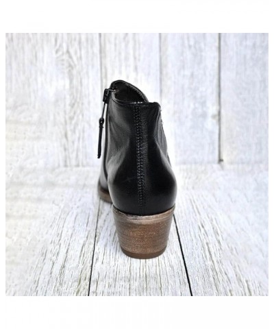 Black Ankle Boots for Women No Heel White Block Heel Ankle Boots Extra Wide Flat Ankle Boots for Women Plus Size Boots for Dr...