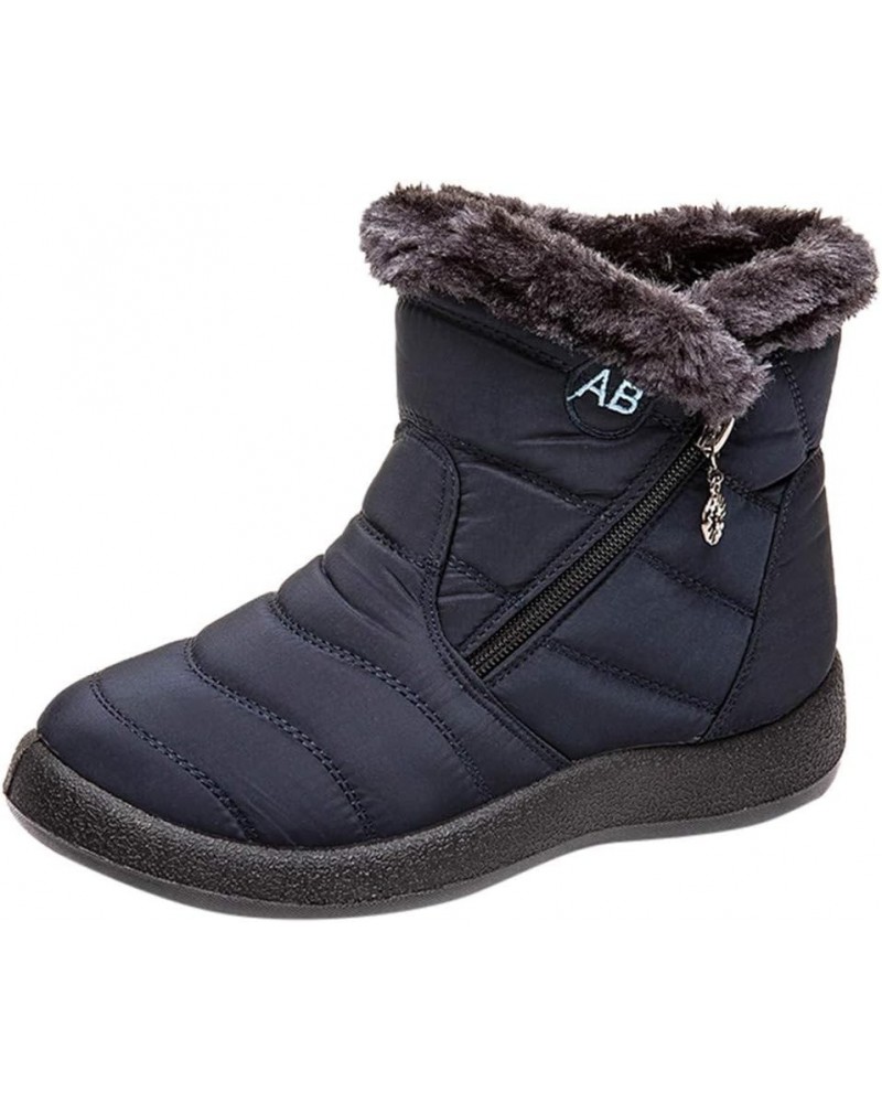 Cowboy Boots for Women Snow Ankle Short Bootie Footwear Warm Shoes Embroidered Combat Riding Military A Blue $14.95 Outdoor S...