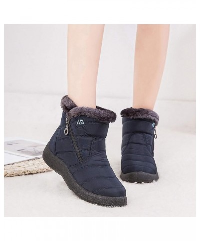 Cowboy Boots for Women Snow Ankle Short Bootie Footwear Warm Shoes Embroidered Combat Riding Military A Blue $14.95 Outdoor S...