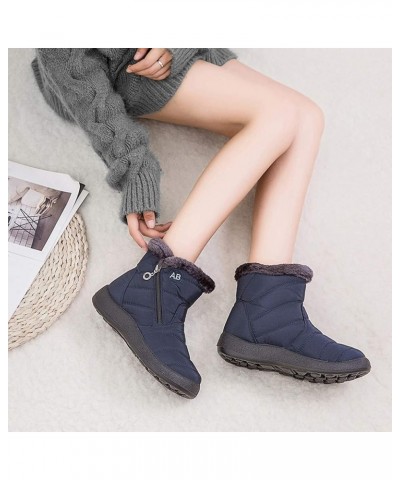 Cowboy Boots for Women Snow Ankle Short Bootie Footwear Warm Shoes Embroidered Combat Riding Military A Blue $14.95 Outdoor S...