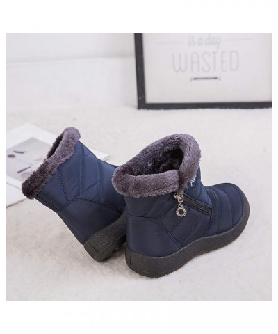 Cowboy Boots for Women Snow Ankle Short Bootie Footwear Warm Shoes Embroidered Combat Riding Military A Blue $14.95 Outdoor S...