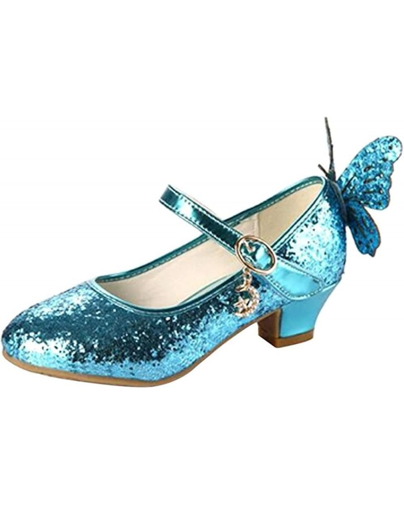 Heeled Sandals for Women Women's Ballroom Dance Shoes Ladies Latin Salsa Tango Dancing Shoes (Color : Blue, Size : 12 UK Chil...