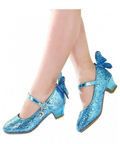 Heeled Sandals for Women Women's Ballroom Dance Shoes Ladies Latin Salsa Tango Dancing Shoes (Color : Blue, Size : 12 UK Chil...