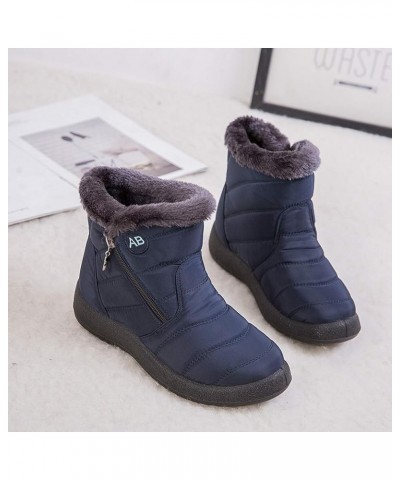 Cowboy Boots for Women Snow Ankle Short Bootie Footwear Warm Shoes Embroidered Combat Riding Military A Blue $14.95 Outdoor S...