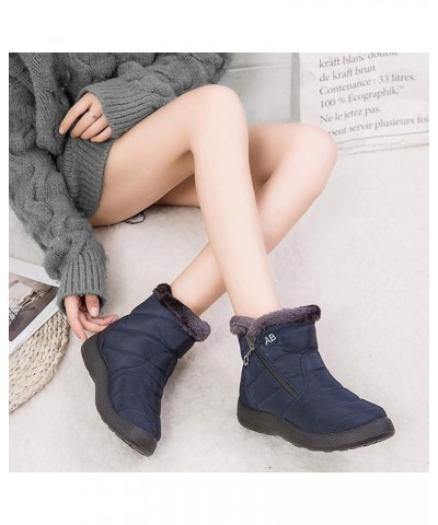 Cowboy Boots for Women Snow Ankle Short Bootie Footwear Warm Shoes Embroidered Combat Riding Military A Blue $14.95 Outdoor S...