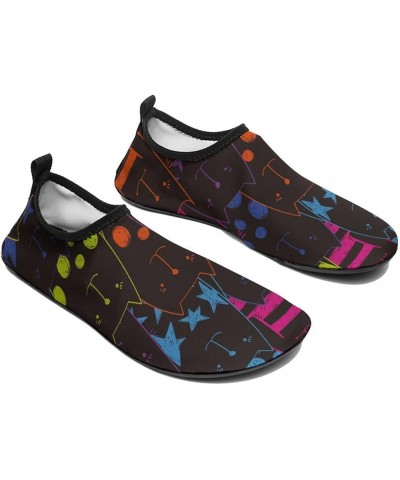 Cats with Lines Stars Dots Lightweight Water Shoes Socks Non Slip Shoes for Women Men Beach Swim River Style $14.57 Athletic ...