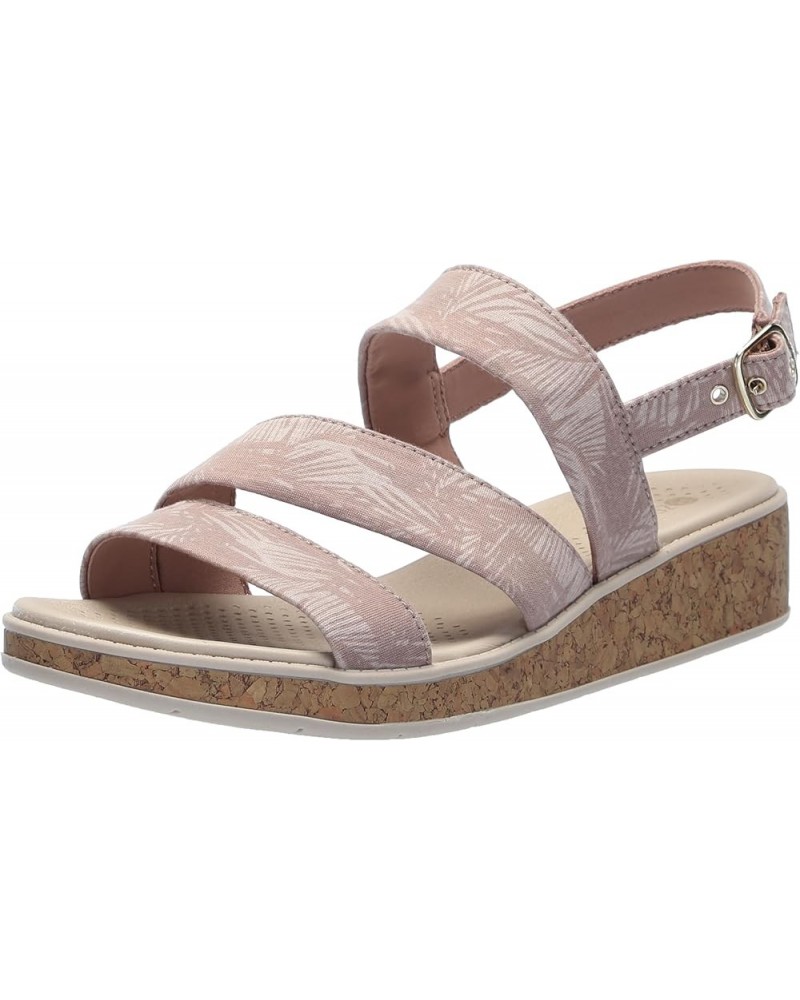 Women's Bravo Casual Strappy Wedge Sandals Biscotti Beige Fabric $23.12 Sandals