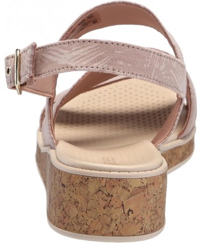 Women's Bravo Casual Strappy Wedge Sandals Biscotti Beige Fabric $23.12 Sandals