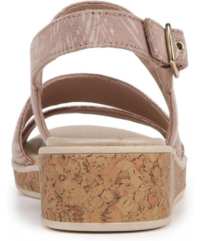 Women's Bravo Casual Strappy Wedge Sandals Biscotti Beige Fabric $23.12 Sandals