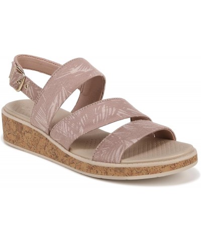 Women's Bravo Casual Strappy Wedge Sandals Biscotti Beige Fabric $23.12 Sandals