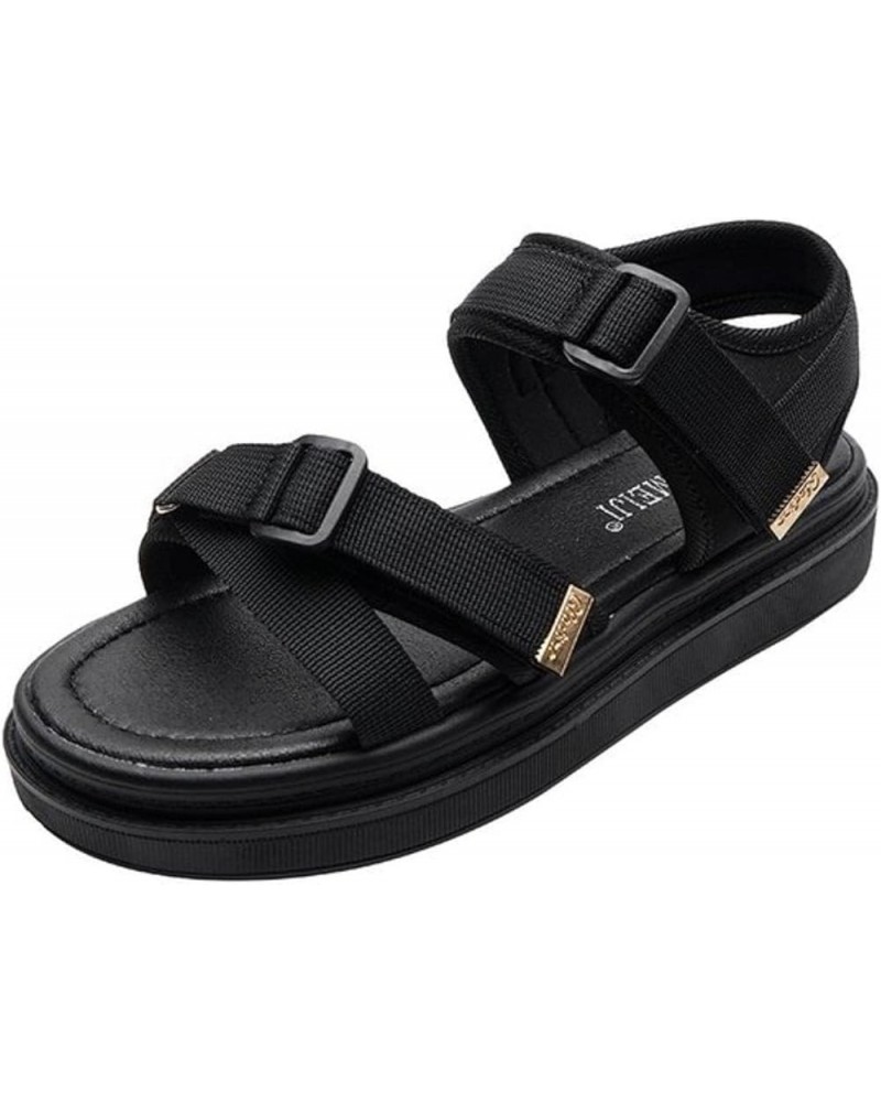 Casual Sandals Women 2021 Summer Fashion Women's Sports Sandals All-Match Comfortable Beach Women's Sandals Black 5 Black $29...