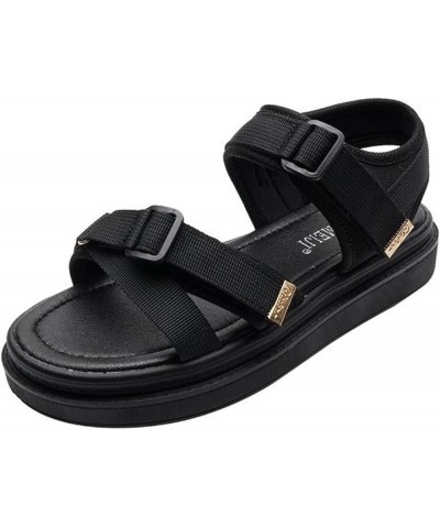 Casual Sandals Women 2021 Summer Fashion Women's Sports Sandals All-Match Comfortable Beach Women's Sandals Black 5 Black $29...