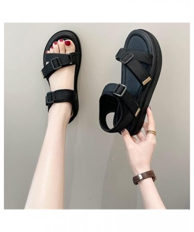 Casual Sandals Women 2021 Summer Fashion Women's Sports Sandals All-Match Comfortable Beach Women's Sandals Black 5 Black $29...