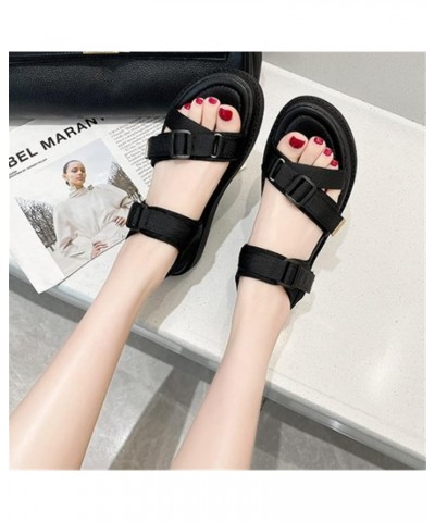 Casual Sandals Women 2021 Summer Fashion Women's Sports Sandals All-Match Comfortable Beach Women's Sandals Black 5 Black $29...