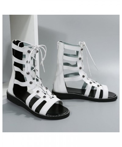 Black Strappy Sandals For Women Dressy Platform Women Sandal For Women Strappy Sandals For Women Strappy Sandals For W White-...