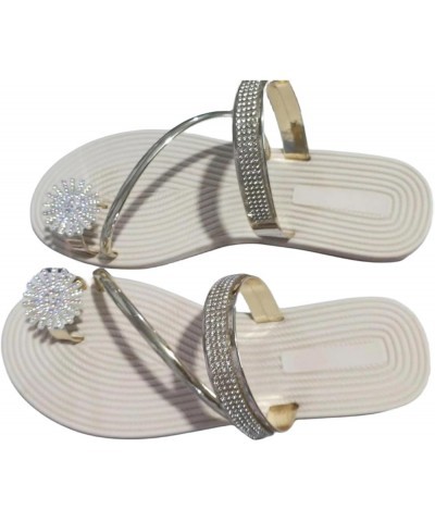 Shiny Flat Shoes Rhinestone Sandals,Ultra Comfortable Shiny gem Flats Women's Rhinestone Flat Sandals Champ Gold $14.99 Sandals