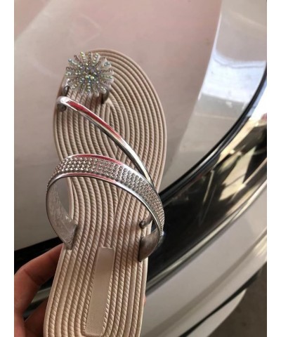 Shiny Flat Shoes Rhinestone Sandals,Ultra Comfortable Shiny gem Flats Women's Rhinestone Flat Sandals Champ Gold $14.99 Sandals