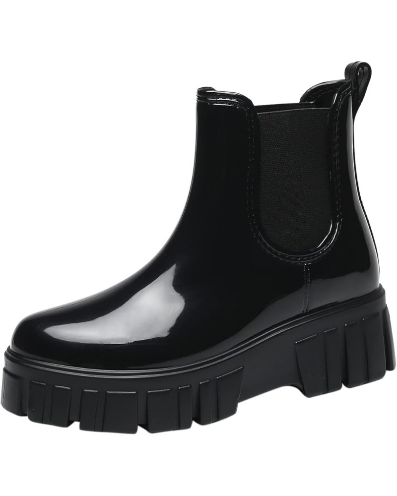 Snow Boots Women Non Slip Detachable With Cotton Inside Rain Boots Outdoor Rubber Water Shoes Mens Costume Boots Black $23.11...