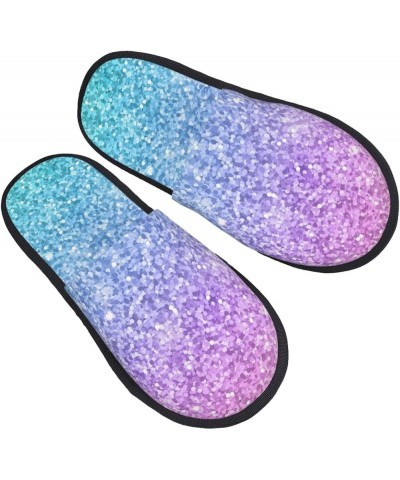 Purple Glitter Print Women'S Cozy Life No Slip Slippers Accessory- Multicolor Glitter $12.91 Slippers