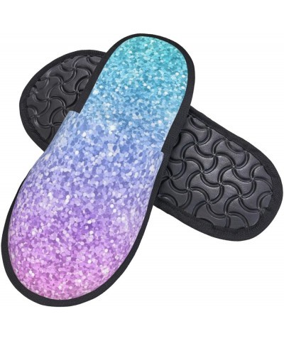 Purple Glitter Print Women'S Cozy Life No Slip Slippers Accessory- Multicolor Glitter $12.91 Slippers