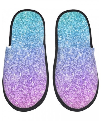 Purple Glitter Print Women'S Cozy Life No Slip Slippers Accessory- Multicolor Glitter $12.91 Slippers