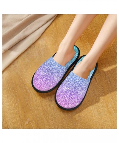 Purple Glitter Print Women'S Cozy Life No Slip Slippers Accessory- Multicolor Glitter $12.91 Slippers