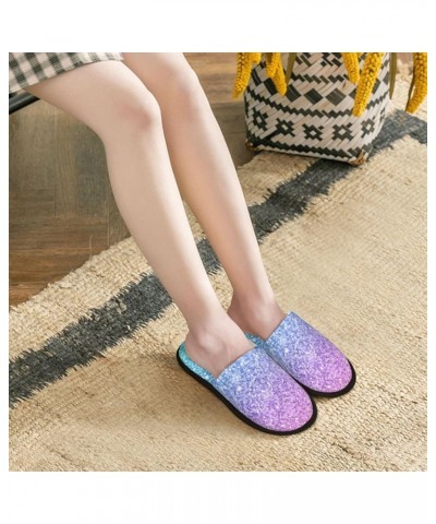 Purple Glitter Print Women'S Cozy Life No Slip Slippers Accessory- Multicolor Glitter $12.91 Slippers