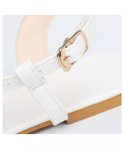 Sandals with Strappy, Women's Summer Rhinestone Buckle Strap Beach Open Toe Breathable Sandals Shoes Silver $16.08 Sandals