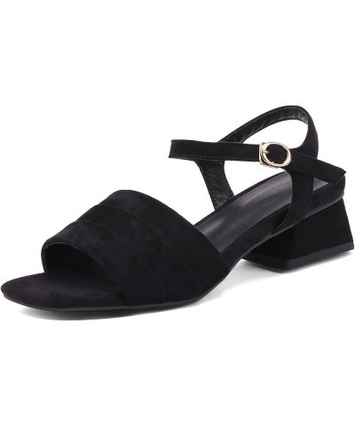 Womens LC702 Slip Resistant Formal Professional Nubuck Low Block Sandals Black $38.21 Sandals