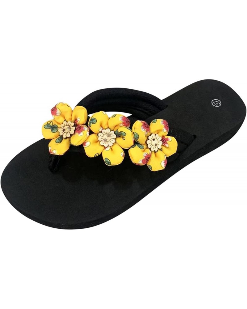 Women Beach Summer Casual Flip Flop Sandals Memory Foam Slides Hiking Sandals Slides For Women'S Sandals Cute Beach Sa E-yell...