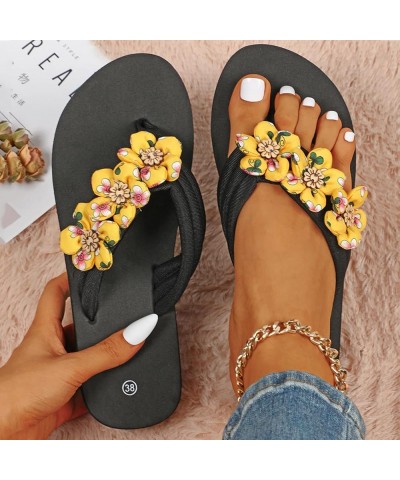 Women Beach Summer Casual Flip Flop Sandals Memory Foam Slides Hiking Sandals Slides For Women'S Sandals Cute Beach Sa E-yell...