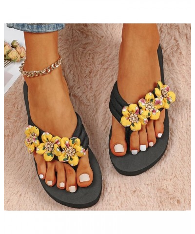 Women Beach Summer Casual Flip Flop Sandals Memory Foam Slides Hiking Sandals Slides For Women'S Sandals Cute Beach Sa E-yell...