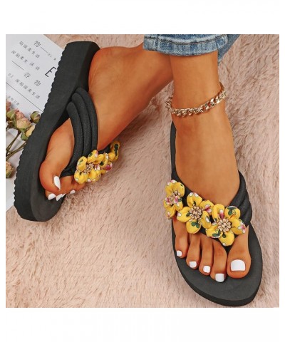 Women Beach Summer Casual Flip Flop Sandals Memory Foam Slides Hiking Sandals Slides For Women'S Sandals Cute Beach Sa E-yell...