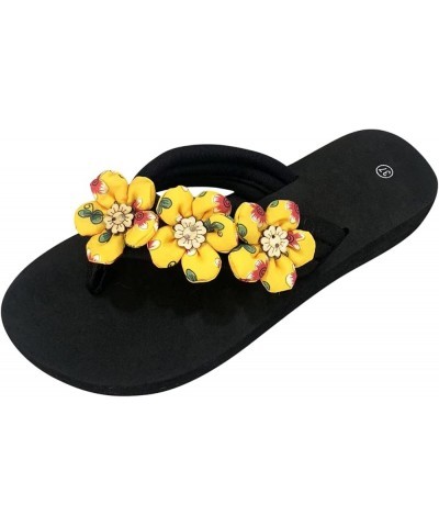 Women Beach Summer Casual Flip Flop Sandals Memory Foam Slides Hiking Sandals Slides For Women'S Sandals Cute Beach Sa E-yell...