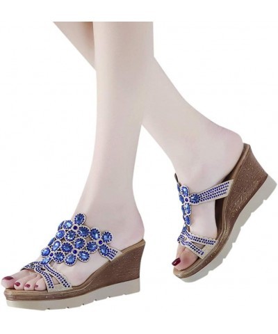 Women Leather Flip Flops Recovery Shoes For Women Clear Sandals For Women Pink Sandals Women Sandalias Elegan Blue-a $14.49 S...