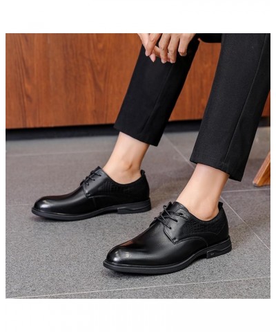 Men's Genuine Leather Low Oxford Lace-Up Anti-Slip Formal Duty Work Shoes PU Fashion Dress Sneakers Business Casual Derby Sho...