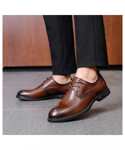 Men's Genuine Leather Low Oxford Lace-Up Anti-Slip Formal Duty Work Shoes PU Fashion Dress Sneakers Business Casual Derby Sho...