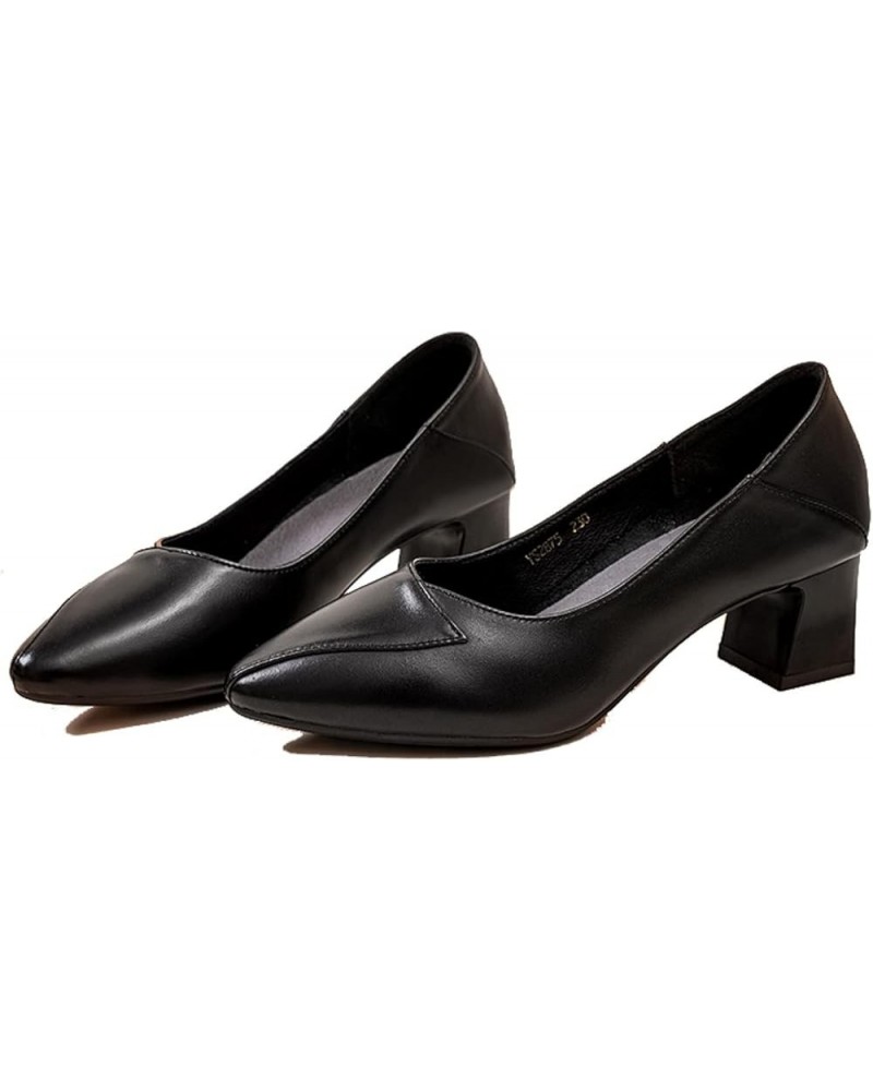 Slip-ons Comfy Pump Shoes for Women's Classy Closed Pointed Toe Pump Shoes for Girls Daily Office Wear Pumps Black $35.69 Pumps