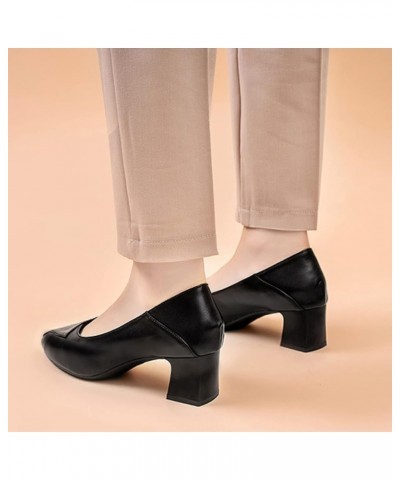 Slip-ons Comfy Pump Shoes for Women's Classy Closed Pointed Toe Pump Shoes for Girls Daily Office Wear Pumps Black $35.69 Pumps