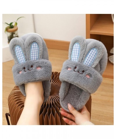 Barefoot Floor Slippers Women Men Fluffy Winter Couples Men Warm Home Baotou Plush Thick Fleece comfy House Slippers C-grey $...