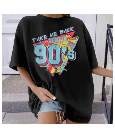 Womens Casual Fashion Printed Crew Neck Short Sleeve Pullover T Shirt Women Black $9.19 Sandals