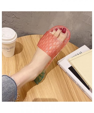 Women Open Toe Sandals Fashion Thick Heel Slippers for Ladies Transparent Belt Thick Heel Fashion Beach Girls Gde2-a $11.90 S...