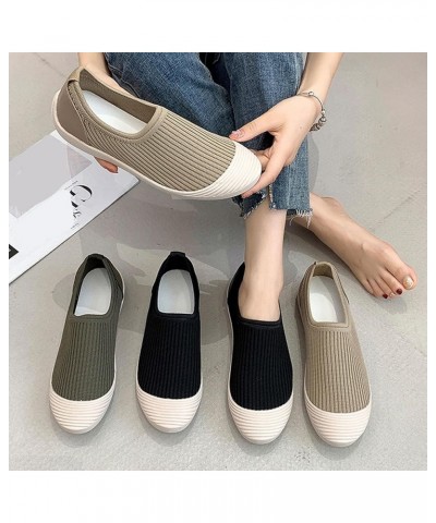 Women's Breathable Comfortable Flat Casual Shoes Green $18.11 Flats