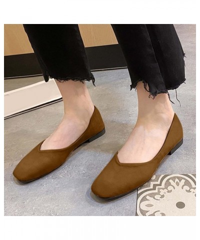 womens office shoes, Womens Loafers Wedge Heel Round Toe Medium Heel Shallow slip on shoes Z-08 Brown $13.15 Athletic Shoes